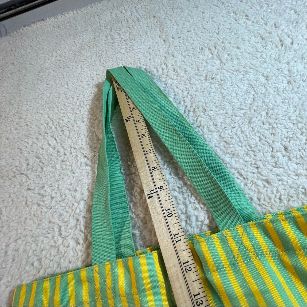 La Ligne NY Green Yellow Stripe Small Shopper Tote - Picture 7 of 7